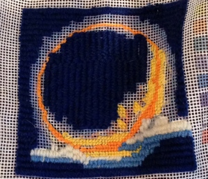 Almost there! The needlepoint I've been working on since college.